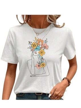 SHEIN Floral Art Top NWT